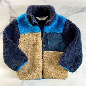 H&M boys 3/4T color block fleece zip front jacket.